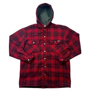 Dickies Men's Water Repellent Flannel Hooded Shirt Jacket